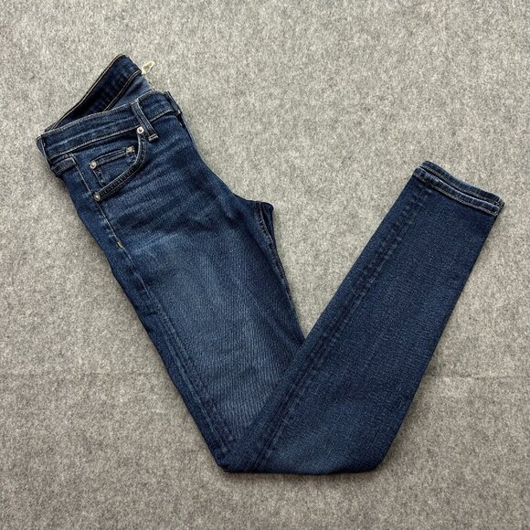 Rag & Bone Mid Rise Skinny Jeans Women's Size 27 Woodford Dark Wash Denim - Picture 1 of 12